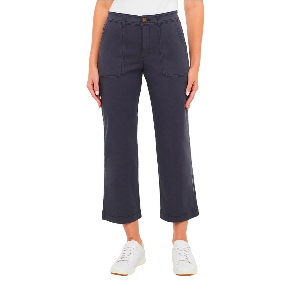 GAP Womens Ankle Trouser Pants Black High Rise Patch Pocket Size 10 1971848